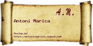 Antoni Marica névjegykártya